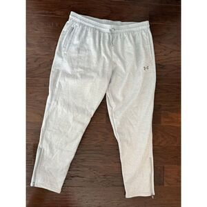 NEW Under Armour White Gray Zip Ankle Joggers XXL